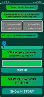 Random Password Generator android App screenshot 1